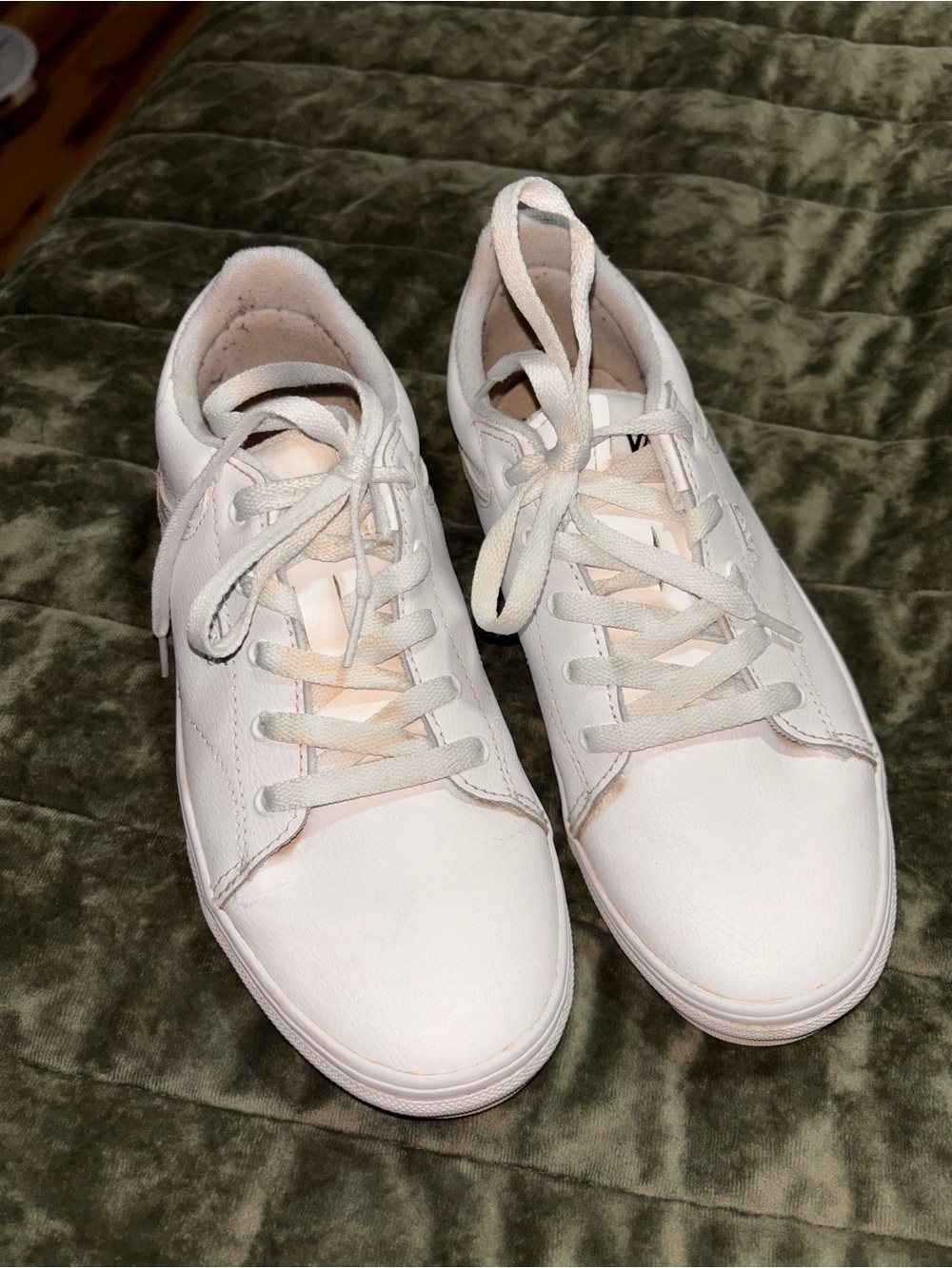 Vans Seldan Youth Size 5 Women’s 7  White leather Low Tops sneakers - Picture 4 of 7